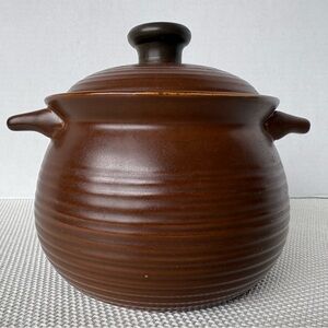 Technique Flame Round Dutch Oven Pot with Lid Brown 7 x 6